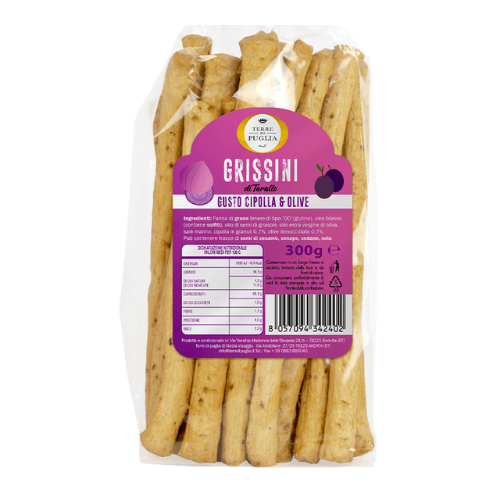 Grisine cu Ceapa si Masline 300gr Terre Di Puglia